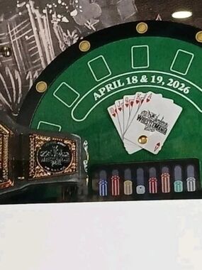 New 2026 WWE Wrestlemania 42 Las Limited Edition Vegas mini belt Blackjack Table